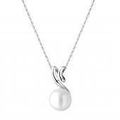 Colier perla naturala alba cu lantisor argint DiAmanti SK21243P-W_Necklace-G